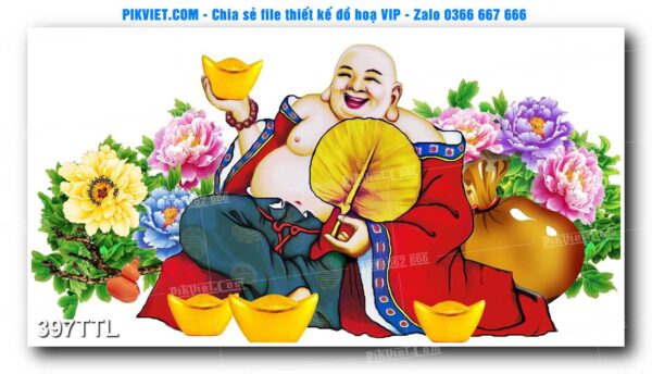 File PSD vector tranh tài lộc mẫu số 397TTL