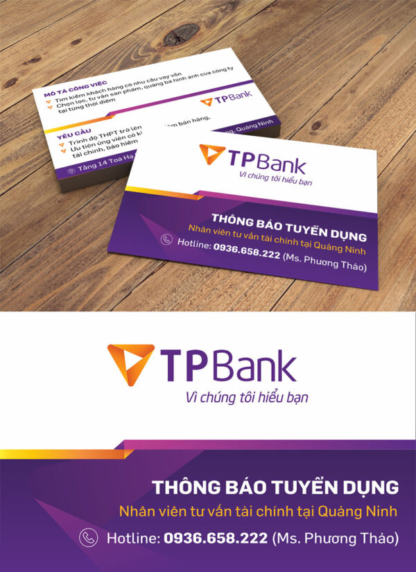 Mẫu danh thiếp ngân hàng tp bank