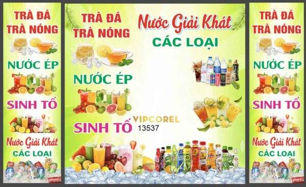 Mẫu thiết kế nước giải khát - trà đá sinh tố nước ép
