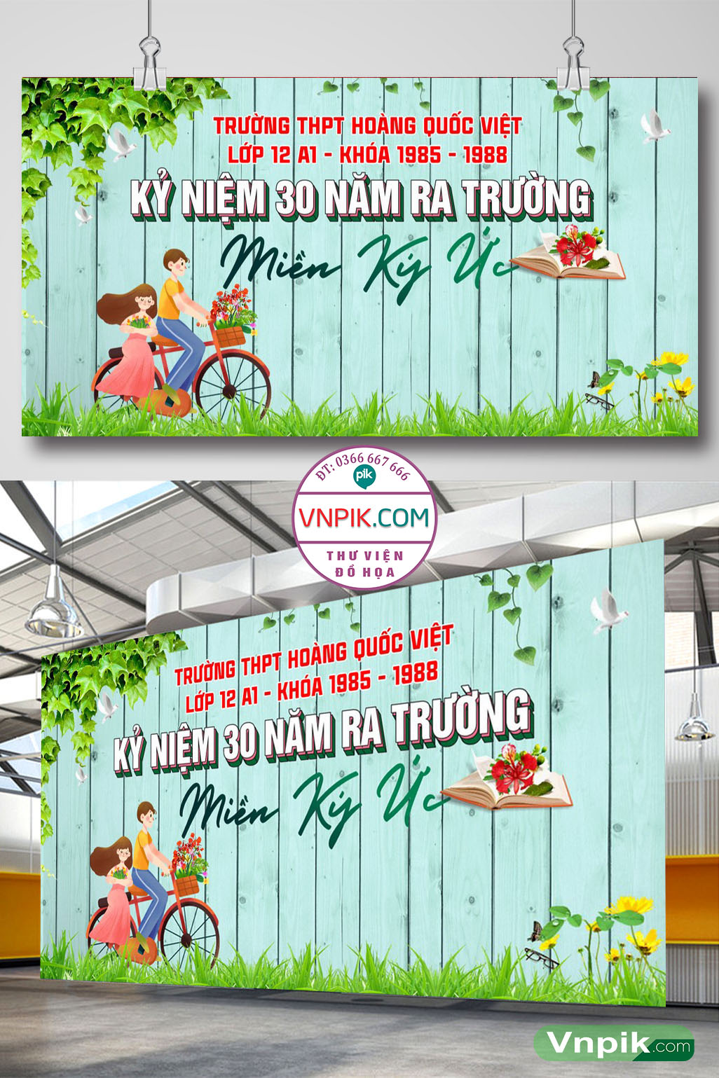 Phông nền kỷ niệm 30 năm ngày ra t rường THPT Hoàng Quốc Việt file corel