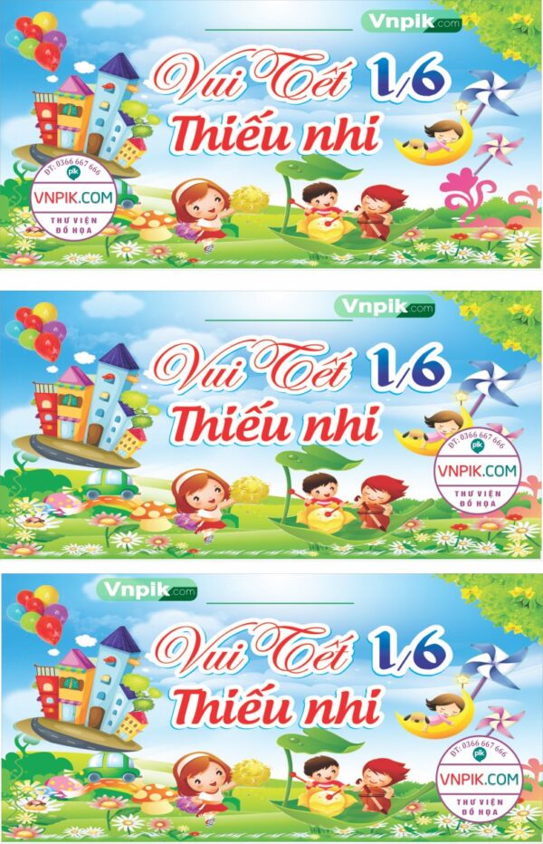 Mẫu phông nền maket tết thiếu nhi 1 tháng 6 mẫu 25