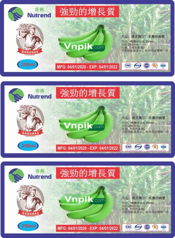 Mẫu tem nhãn chuối