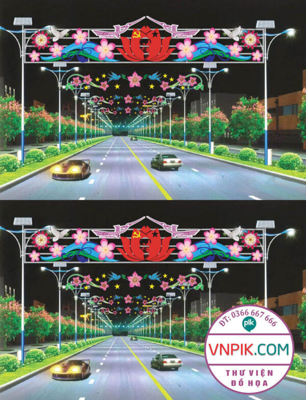 FILE COREL THIẾT KẾ CNC LED TRANG TRÍ ĐƯỜNG PHỐ, CỔNG CHÀO 45