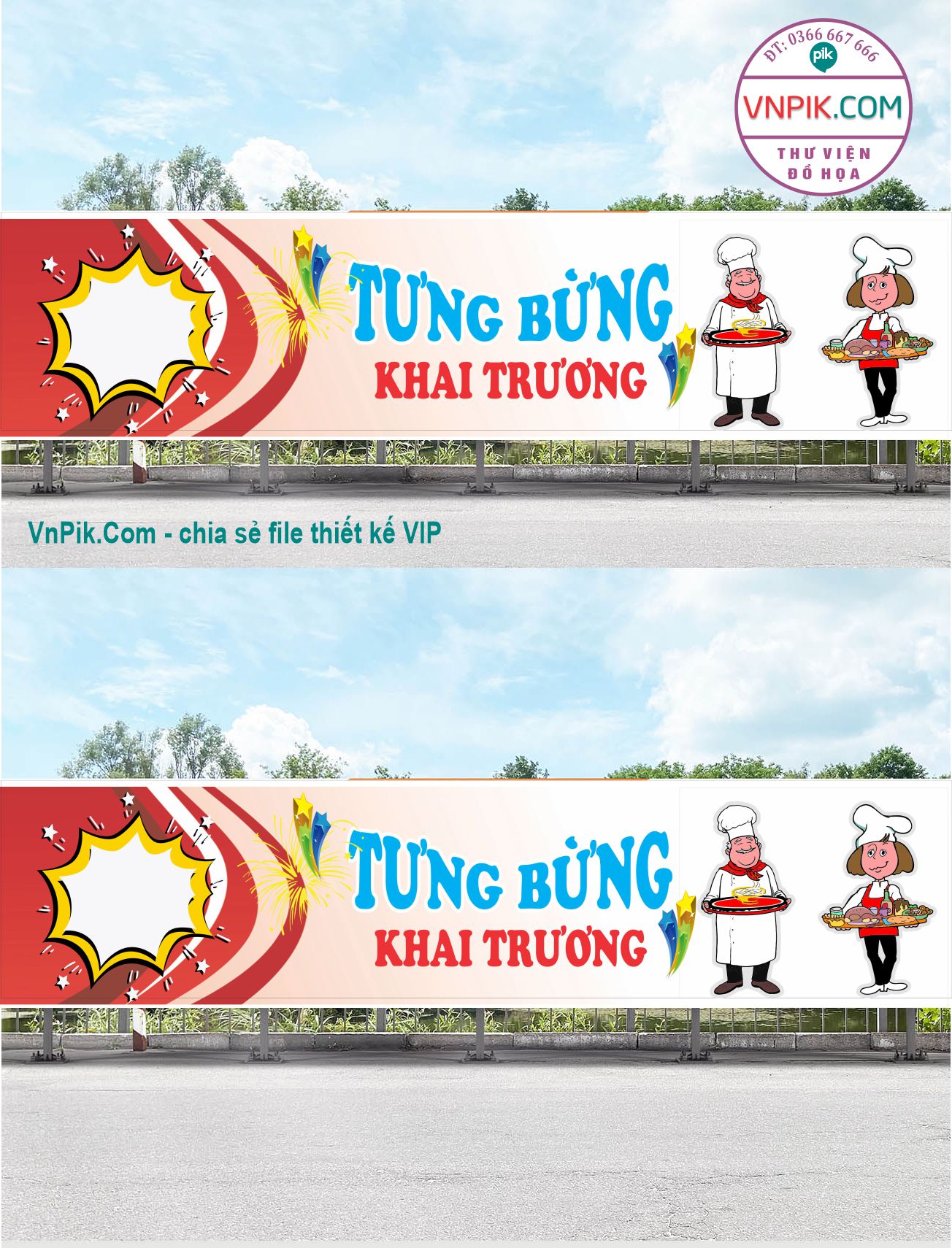 Mẫu Bangzon Khai Trương Quán Ăn, Nhà Hàng Đẹp File Vector Mẫu 15