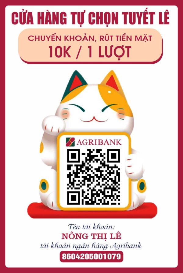 mẫu quét QR chuyển khoản mèo thần tài cửa hàng tự chọn tuyết lê mẫu 2