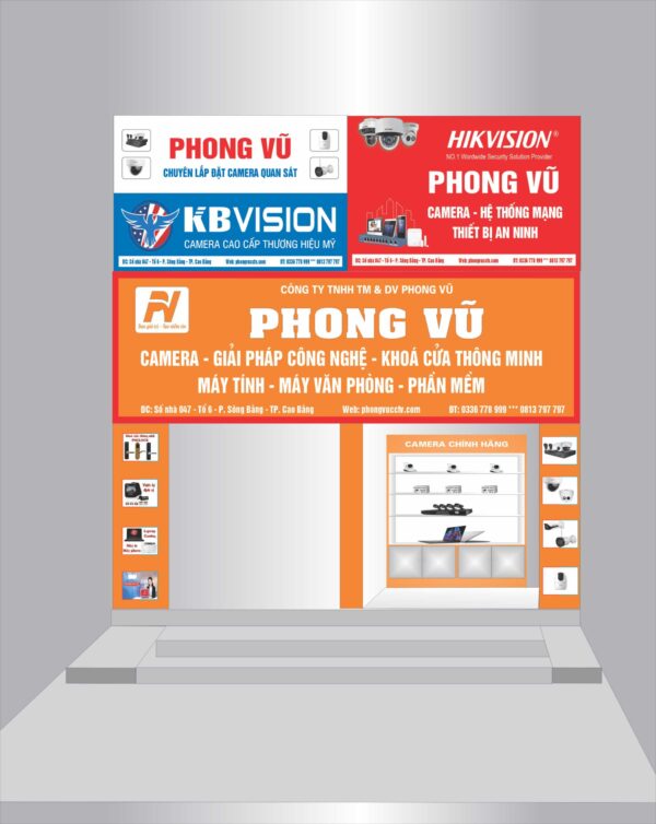 mẫu biển camera kbvision, hikvision công ty phong vũ