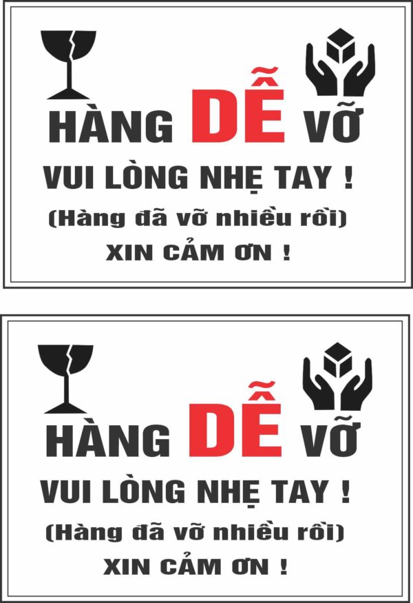 mẫu tem hàng dễ vỡ